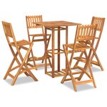 vidaXL Ensemble de bar d'extérieur 5 Pièces Bois d'acacia massif