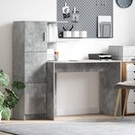 vidaXL Bureau avec rangement en gris béton en bois d'ingénierie