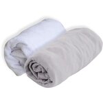 Drap housse + Alese Uni -Traité Sanitized - Perle - 60 x 120 cm
