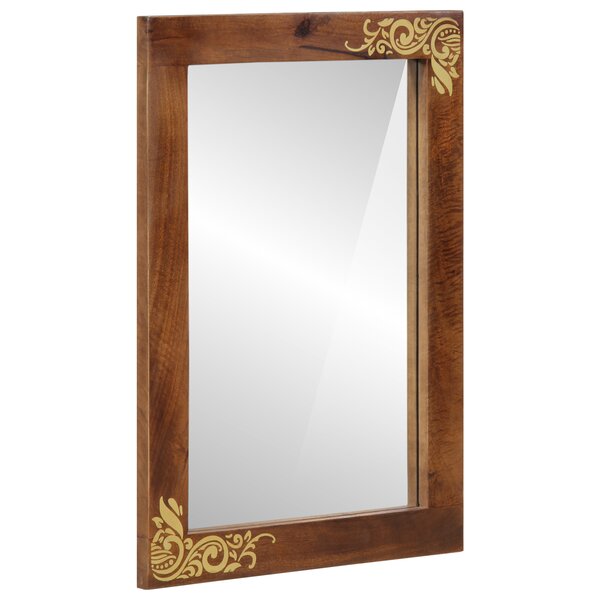 vidaXL Miroir de salle de bain 50x70x3 cm en bois massif de mangue