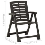 vidaXL Chaises de jardin lot de 2 Plastique Anthracite