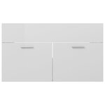 vidaXL Armoire d'évier avec lavabo intégré Blanc brillant Aggloméré