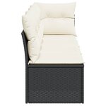 vidaXL Canapé de jardin avec coussins 4 places noir résine tressée