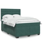 vidaXL Sommier à lattes de lit et matelas Vert foncé 160x200cm Velours