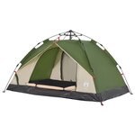 vidaXL Tente de camping à dôme 2 personnes vert libération rapide
