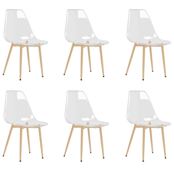 vidaXL Chaises à manger lot de 6 Transparent PET
