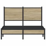 vidaXL Cadre de lit en métal sans matelas chêne sonoma 120x190 cm
