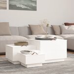 vidaXL Boîtes de rangement et couvercles 3Pièces Blanc Bois massif de pin