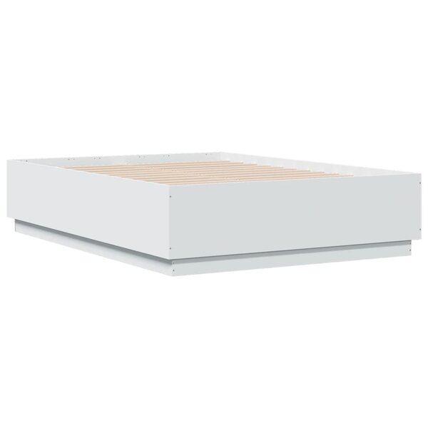 vidaXL Cadre de lit Blanc 140x190 cm bois d'ingénierie