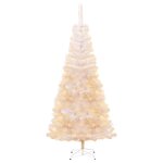 vidaXL Sapin de Noël artificiel pointes iridescentes Blanc 240 cm PVC