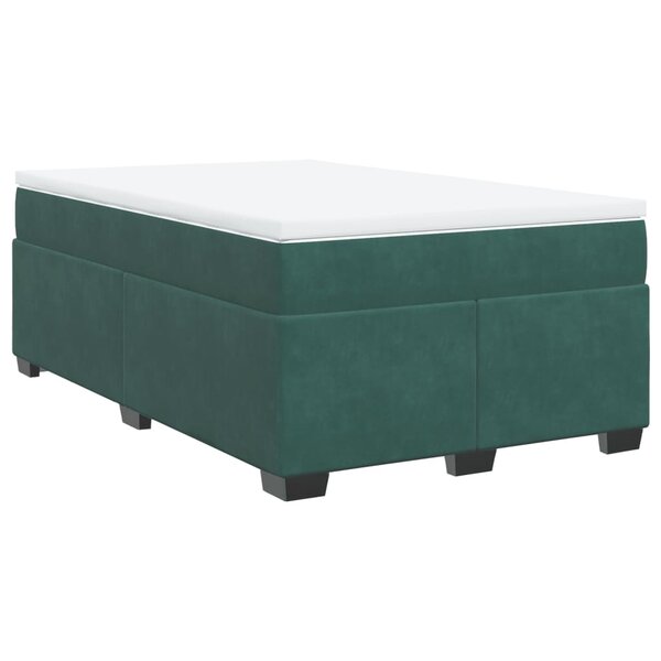 vidaXL Sommier à lattes de lit et matelas Vert foncé 120x200cm Velours