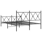 vidaXL Cadre de lit métal avec tête de lit/pied de lit noir 137x190 cm
