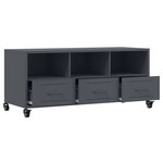 vidaXL Meuble TV anthracite 100 5x39x43 5 cm acier laminé à froid