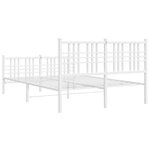 vidaXL Cadre de lit métal sans matelas et pied de lit blanc 140x200 cm