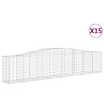 vidaXL Paniers à gabions arqués 15 Pièces 400x50x80/100 cm Fer galvanisé