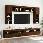 vidaXL Meubles TV muraux lumières LED 2 Pièces chêne marron 60x30x40 cm
