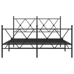 vidaXL Cadre de lit métal avec tête de lit/pied de lit noir 137x190 cm