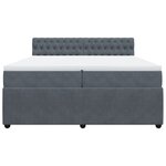 vidaXL Sommier à lattes de lit et matelas Gris foncé 200x200cm Velours