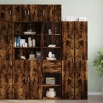 vidaXL Armoire de rangement mince chêne fumé 45x42 5x225 cm