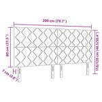 vidaXL Tête de lit Design à blocs de diamant noire 200 cm Tissu