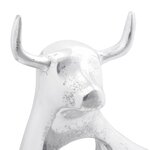 Sculpture de Taureau vidaXL Argent 22x9 5x34 cm Aluminium