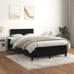 vidaXL Sommier à lattes de lit avec matelas Noir 120x200 cm Velours