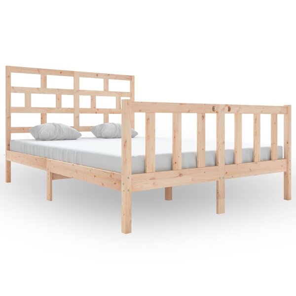 vidaXL Cadre de lit Bois de pin massif 120x200 cm