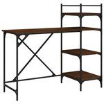 vidaXL Bureau d'ordinateur avec étagères chêne marron 120x47x109 cm
