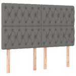 vidaXL Sommier à lattes de lit avec matelas Gris foncé 140x200cm Tissu