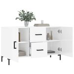 vidaXL Buffet blanc brillant 100x36x60 cm bois d'ingénierie