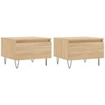 vidaXL Tables basses 2 Pièces chêne sonoma 50x46x35 cm bois d'ingénierie