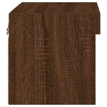 vidaXL Tables de chevet murales avec lumières LED 2 Pièces chêne marron