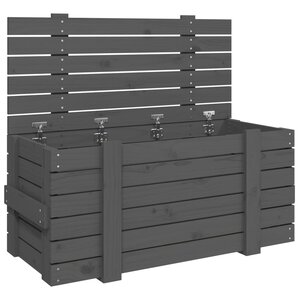 vidaXL Boîte de rangement Gris 91x40 5x42 cm Bois massif de pin