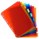Intercalaires Pp Transparent Couleurs Avec Porte Étiquette A4 8 Positions - Couleurs Assorties - X 10 - Exacompta