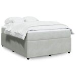 vidaXL Sommier à lattes de lit et matelas Gris clair 140x190cm Velours