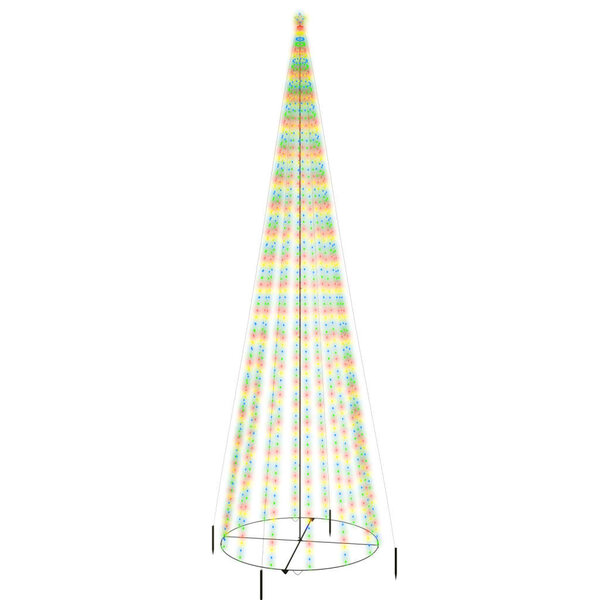 vidaXL Arbre de Noël cône 1134 LED Colorées 230x800 cm