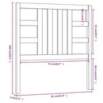 vidaXL Tête de lit Marron miel 81x4x100 cm Bois massif de pin