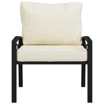 vidaXL Chaises de jardin et coussins sable lot de 2 68x76x79 cm acier