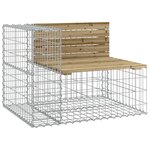 vidaXL Banc de jardin design gabion 92x71x65 5cm bois de pin imprégné