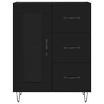 vidaXL Buffet haut Noir 69 5x34x180 cm Bois d'ingénierie