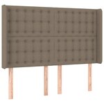 vidaXL Sommier à lattes de lit avec matelas Taupe 140x190 cm Tissu