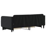 vidaXL Lit de jour avec gigogne et tiroirs sans matelas noir 90x200 cm