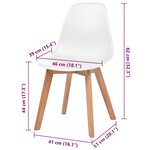vidaXL Chaises à manger lot de 2 Blanc Plastique
