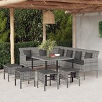 vidaXL Ensemble à manger jardin 6Pièces et coussins gris résine tressée