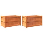 vidaXL Jardinières 2 Pièces cire marron bois de pin massif