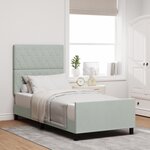 Lit vidaXL Gris clair 100x200 cm en Velours
