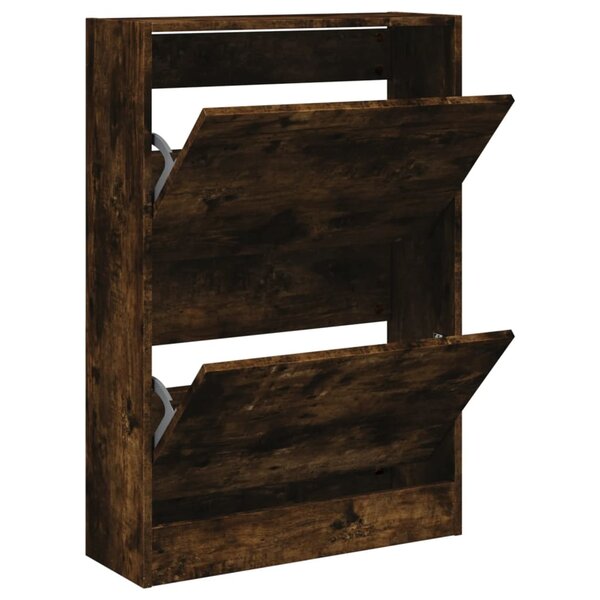 vidaXL Armoire à chaussures chêne fumé 60x21x87 5 cm bois d'ingénierie