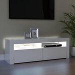 vidaXL Meuble TV avec lumières LED blanc brillant 120x35x40 cm