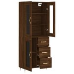 vidaXL Buffet haut Chêne marron 69 5x34x180 cm Bois d'ingénierie