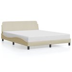vidaXL Cadre de lit sans matelas crème 160x200 cm tissu